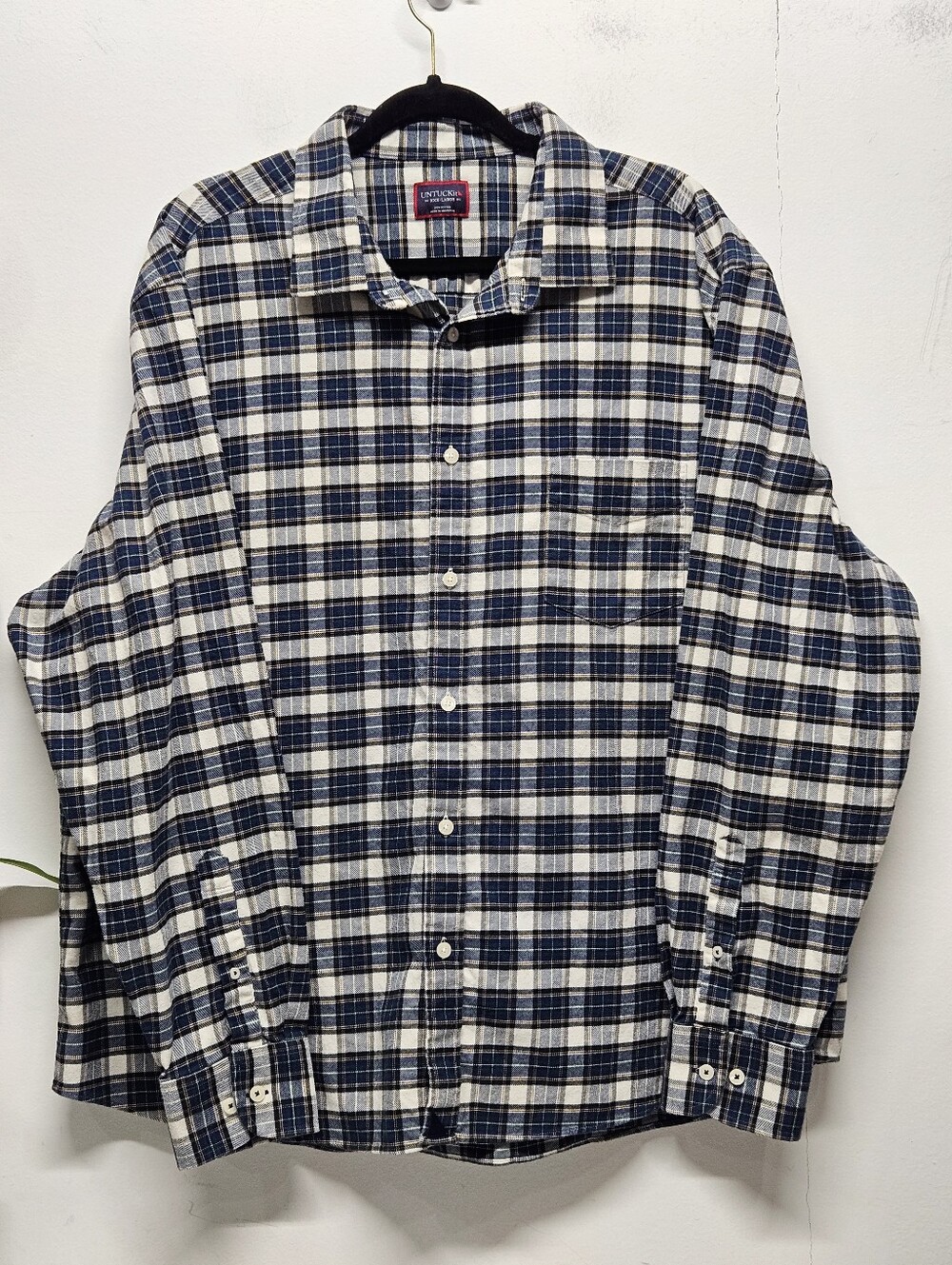 Untuckit Rogan Flannel Button Up Long Sleeve Shirt Mens Size XXXL Grunge